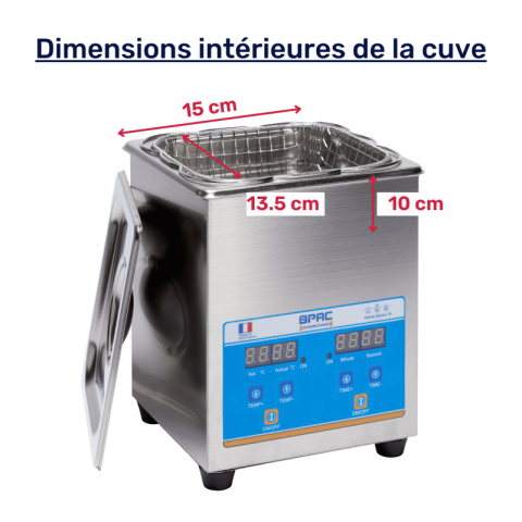 Bpac nettoyeur ultrason pro 2 litres digital
