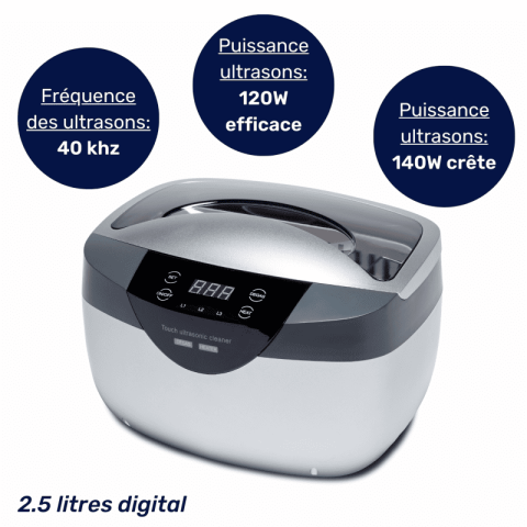 Bpac nettoyeur ultrason 2,5 litres 120 watts domestique