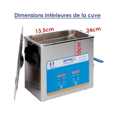 Bpac nettoyeur ultrasons 3 litres digital + vanne vidange