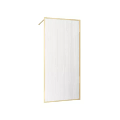 Paroi de douche verre ondulé 6 mm - 90x200 cm - cadre et bras aluminium or brossé Aurlane - FAC1035