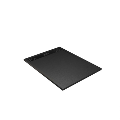 Receveur noir effet granite en résine epoxy 80x120x3 cm + grille linéaire noire Aurlane - PACR261