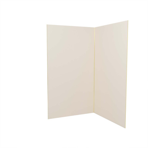 Pack 2 panneaux muraux en aluminium ivoire 120x210 cm + profilés finition et angle or doré brossé Aurlane - PACP304