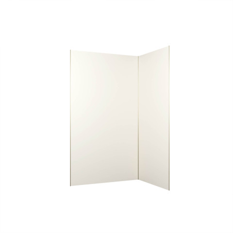 Pack 2 panneaux muraux en aluminium ivoire 120+90x210 cm + profilés finition et angle or doré brossé Aurlane - PACP295