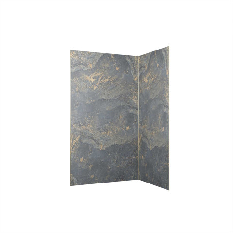 Pack 2 panneaux muraux en pierre venus 120+90x210 cm + profilés finition et angle or doré brossé Aurlane - PACP297