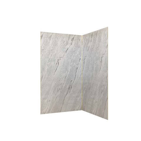 Pack 2 panneaux muraux pierre artic storm 120+90x210 cm + profilés finition et angle or brossé Aurlane - PACP313