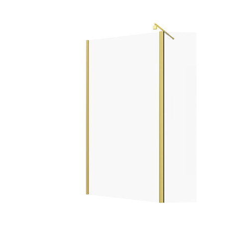 Pack paroi de douche et volet pivotant 100+40x200 cm - profilé + barre de fixation or doré brossé Aurlane - PACF461