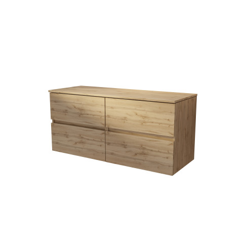 Meuble de salle de bains 120 cm à tiroirs avec plan finition chêne naturel - timber Aurlane - PACM769