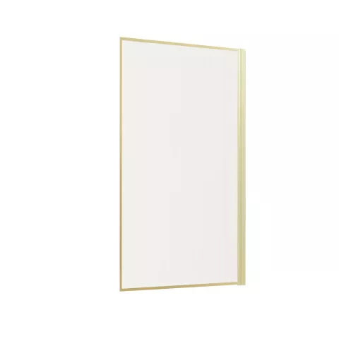 Pare baignoire rabattable 80x140cm - profilé or doré brossé - verre trempé ondulé 5mm Aurlane - FAC1038