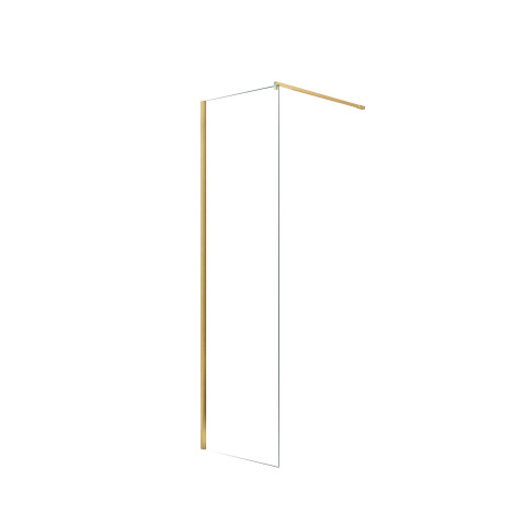 Paroi de Douche 60x195 cm en verre trempé 5 mm - Finition Or Brossé - GOLD ELEMENTARY Aurlane - FAC1003