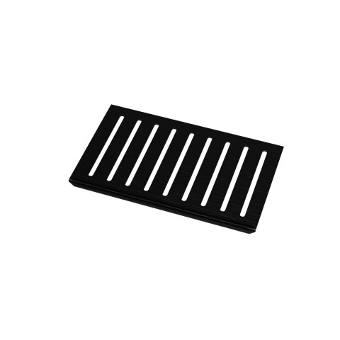 Grille rainurée en inox noir mat pour receveur - 20.15x12.3x0.55cm - rock 2 grid line