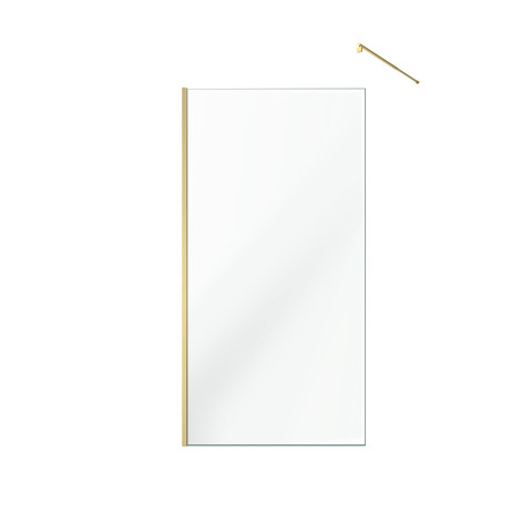 Pack paroi de douche 100x200cm verre transparent - barre de fixation extensible - Couleur de profil au choix