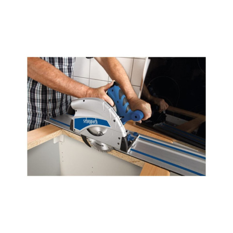 Pack scheppach scie plongeante - 160mm - 1200w - pl55 - 3 rails de guidage - 1 lame - 48 dents - 1 serre-joint