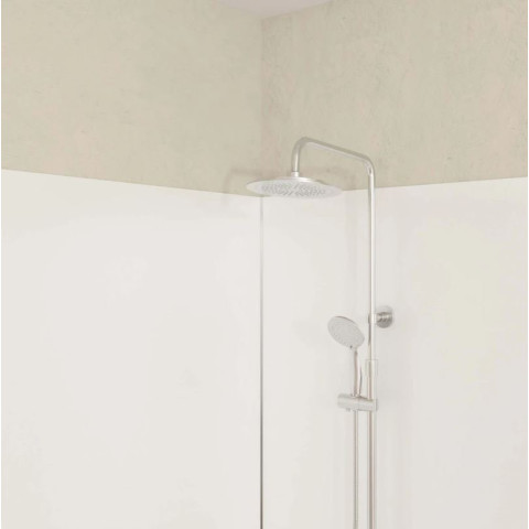 Pack 2 Panneaux Muraux en Aluminium Blanc 100+120×210 cm + Profilés Finition et Angle Chrome Aurlane - PACP318