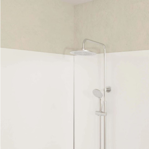 Pack 2 Panneaux muraux en aluminium blanc 100x210 cm + Profilés finition et angle Chrome WALL'IT Aurlane - PACP317