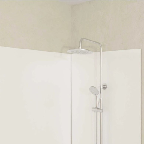 Pack 2 Panneaux muraux en aluminium blanc 80+120×210 cm + Profilés chrome - WALL'IT Aurlane - PACP316