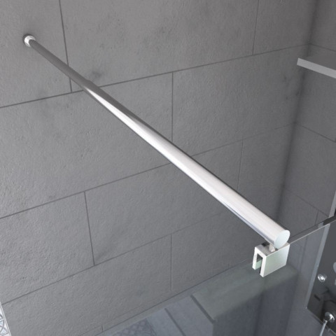 Pack paroi de douche 90x200cm - Bande Miroir - Barre de fixation extensible et profil chrome Aurlane - FAC450