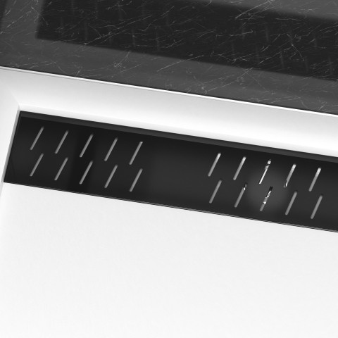 Pack receveur acrylique blanc 140x80 et grille décor aluminium - pack whitness ii - Couleur de grille au choix