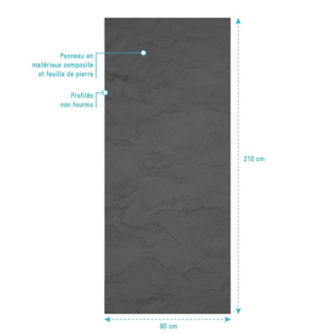 Panneau mural Pierre Finition Ardoise - STONE’IT ARDOISE Aurlane - Dimensions au choix