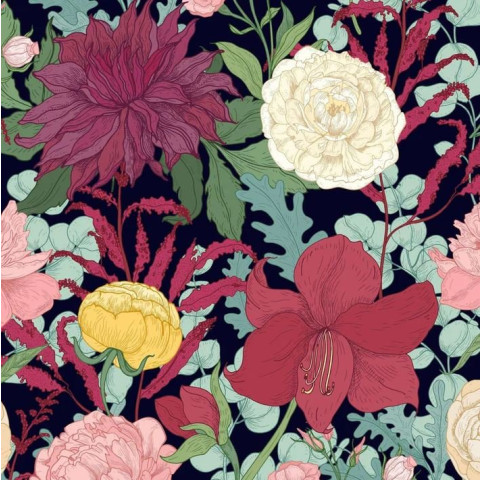 Papier peint floral botanique - CREATIVERED