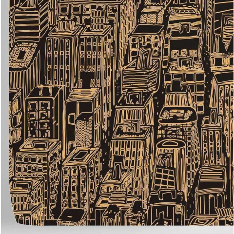 Papier peint gratte-ciels de New York brun - NEW YORK MARRONE++