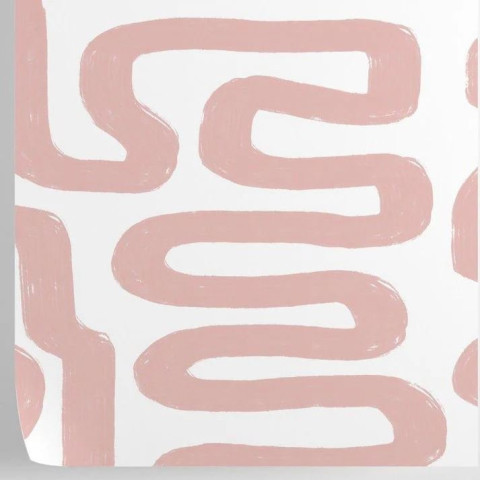 Papier peint à motif labyrinthe avec coups de pinceau rose - PINK BRUSH++