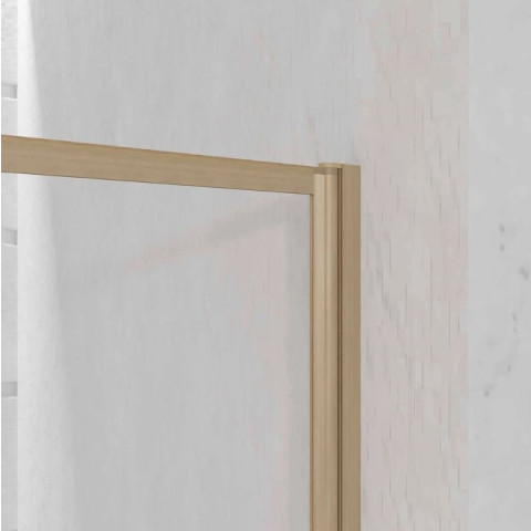 Pare baignoire rabattable 80x140 cm - Cadre aluminium décor Bois - Verre trempé Ondulé 4 mm Aurlane - FAC1060