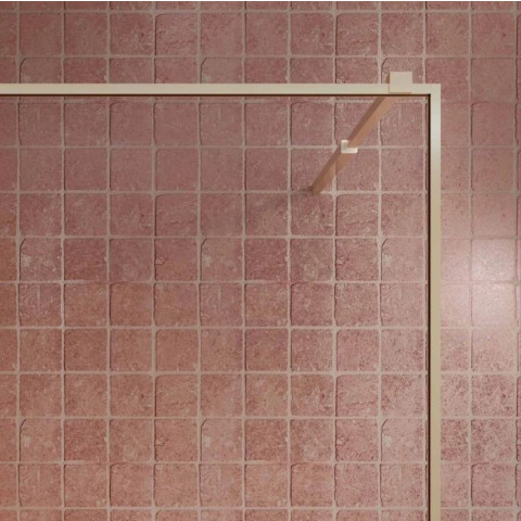 Paroi de douche 140x200cm - Verre anticalcaire - Encadrement Ultra-Fin - Finition Or Brossé - LEA Aurlane - FAC1125