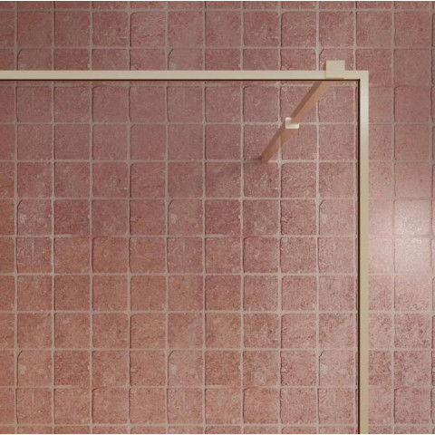 Paroi de douche 120x200cm - Verre anticalcaire - Encadrement Ultra-Fin - Finition Or Brossé - LEA Aurlane - FAC1124