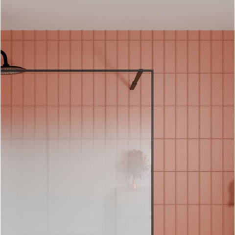 Paroi de douche 120x200cm - Verre dégradé blanc effet brume - Encadrement noir mat – NEPHELIE Aurlane - FAC1116