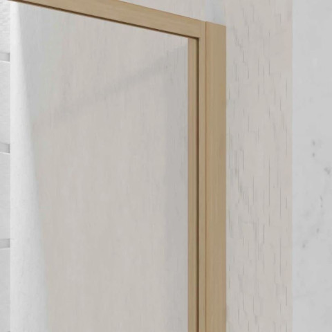Paroi de Douche 120x200 cm - Cadre et Bras Aluminium Décor Bois - WOODEN CONTOURING Aurlane - FAC1058