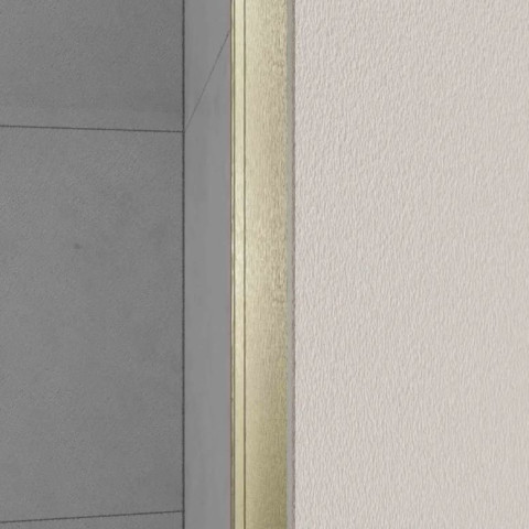 Paroi de douche 160x200cm verre transparent - Barre de fixation extensible et profil Or Brossé - FREEDOM 2 GOLD Aurlane - PACF491