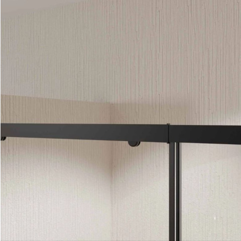 Paroi porte de douche coulissante Noir 120x185cm - Extensible de 112.5 à 126.5 cm - BLACK SLIDE 120 Aurlane - FAC1129