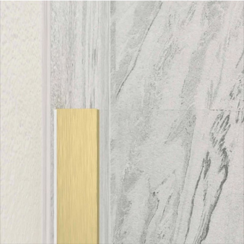 Paroi de douche à l’italienne 160x200 cm verre trempé 8 mm - Or Doré Brossé - FREEDOM 2 GOLD Aurlane - FAC1056