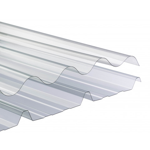 Plaque ondulée transparente polycarbonate 1,58 x 1,10 m grandes ondes 177/51 ONDUCLAIR PC (x20)