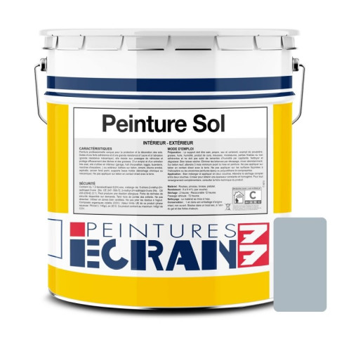 Peinture sol professionnelle, protection, décoration, satin, intérieur extérieur, hydrosol Ecran77 - Couleur et conditionnement au choix