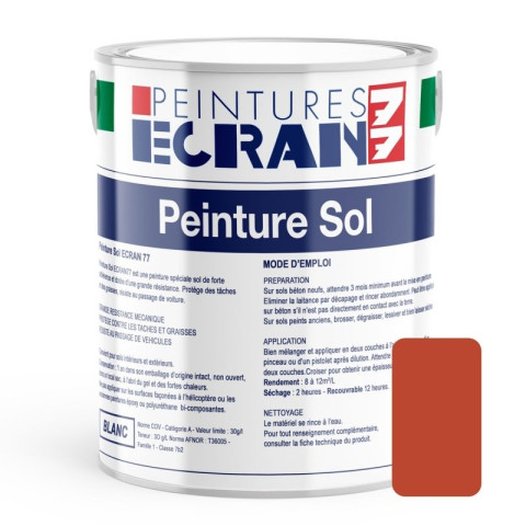 Peinture sol professionnelle, protection, décoration, satin, intérieur extérieur, hydrosol Ecran77 - Couleur et conditionnement au choix