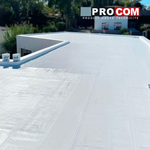 Peinture toiture blanche cool roof, peinture réfléchissante et imperméable procom - Conditionnement au choix