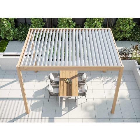 Pergola Bioclimatique 3x4m – ECLIPSE 12m²  Autoportée Lames orientables de 0 à 120° - Couleur au choix