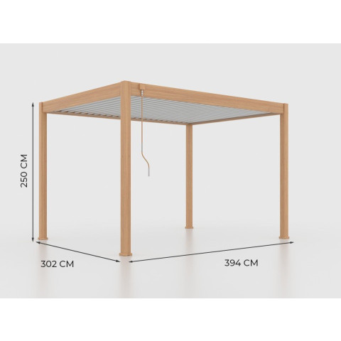 Pergola Bioclimatique 3x4m – ECLIPSE 12m²  Autoportée Lames orientables de 0 à 120° - Couleur au choix