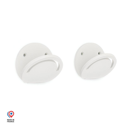 Lot de 2 patères DECO-GEM en acier Perle, 1 crochet par patère, L.5.6 x P.4.24 x H.5.3 cm