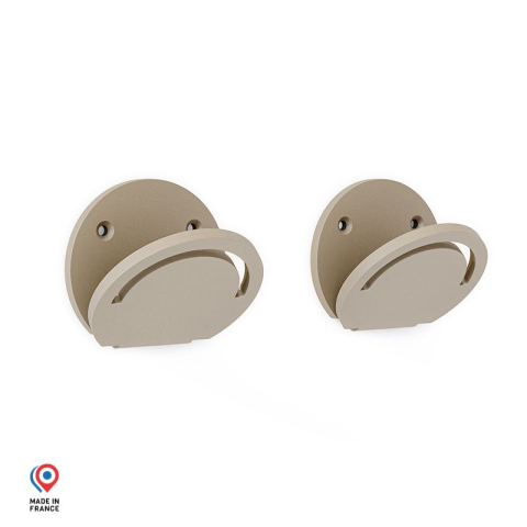 Lot de 2 patères DECO-GEM en acier Perle, 1 crochet par patère, L.5.6 x P.4.24 x H.5.3 cm