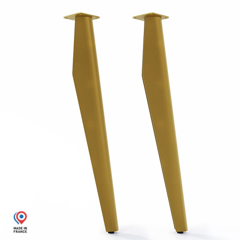 Lot de 2 pieds profilés DECO-GEM pour table basse en acier à visser Opale, H.71 cm