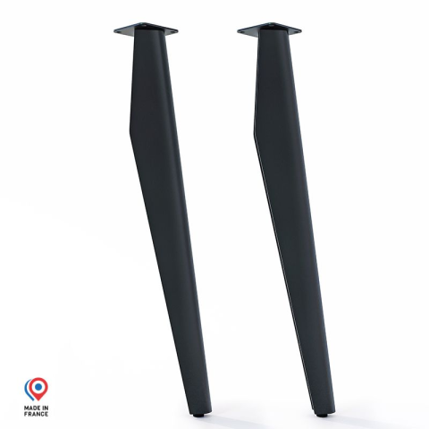 Lot de 2 pieds profilés DECO-GEM pour table basse en acier à visser Opale, H.71 cm