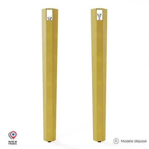 Lot de 2 pieds d'angle DECO-GEM pour table haute en acier Saphir, H.75 cm