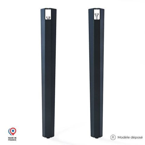 Lot de 2 pieds d'angle DECO-GEM pour table haute en acier Saphir, H.90 cm