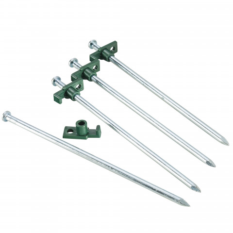 Lot de 4 piquets avec tête à crochet longs de 25 cm