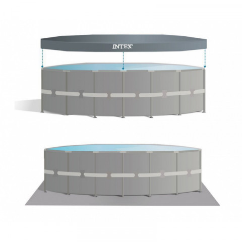 Intex Piscine Hors Sol 457 X 84 Cm Kit Complet Filtre A Cartouche Echelle Bache Et Tapis De Sol Distriartisan