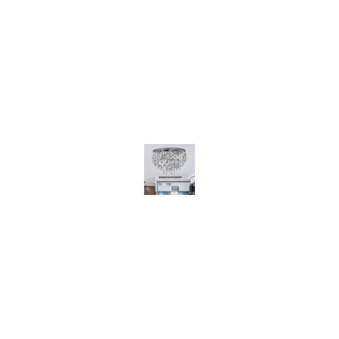 Plafonnier 5 ampoules nova, en chrome et acrylique