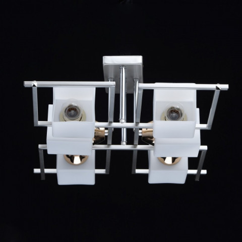 Plafonnier argenté megapolis 6 ampoules 20 cm