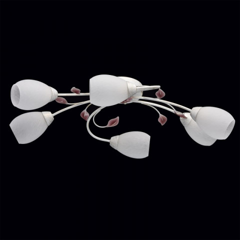 Plafonnier blanc flora 6 ampoules 18 cm